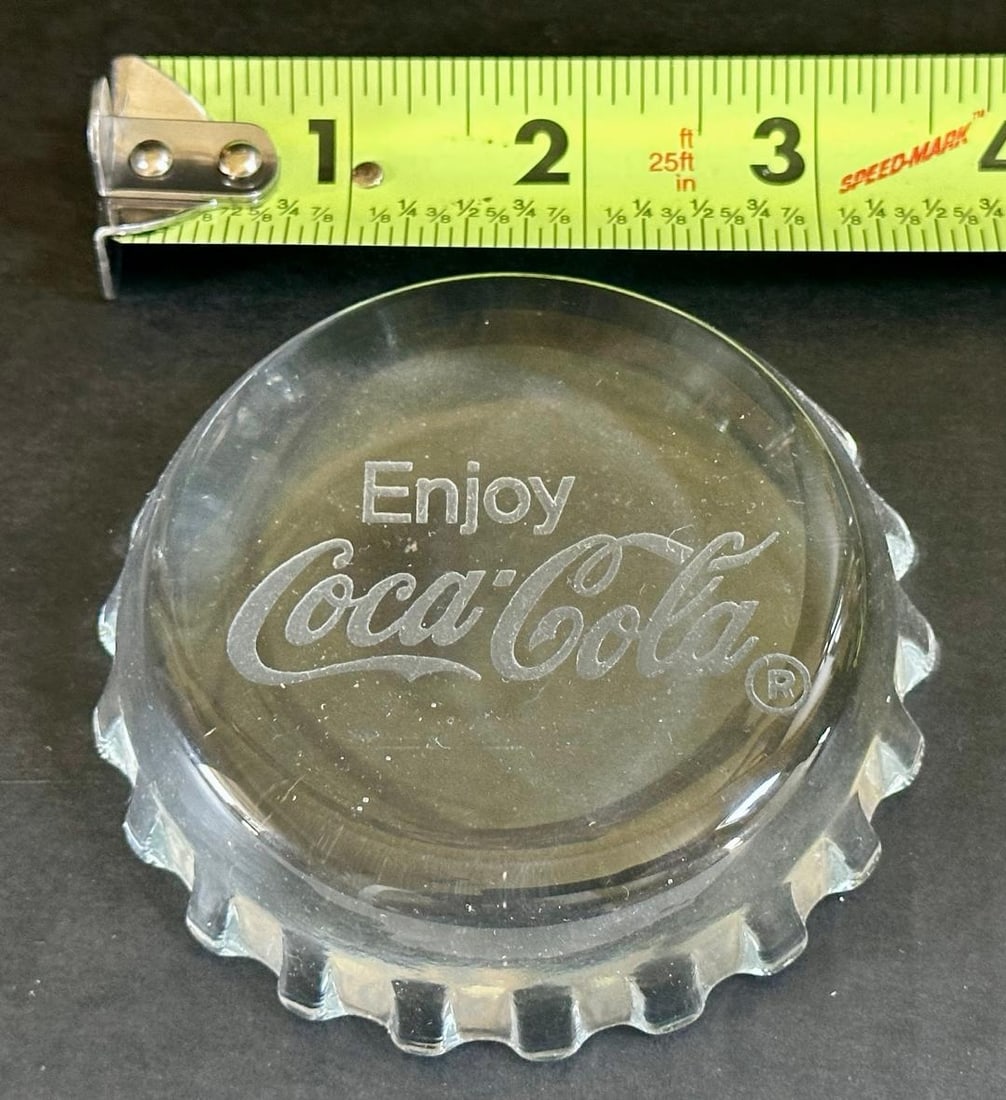 Vintage COCA-COLA Bottle Cap Glass 3.25"? - 2