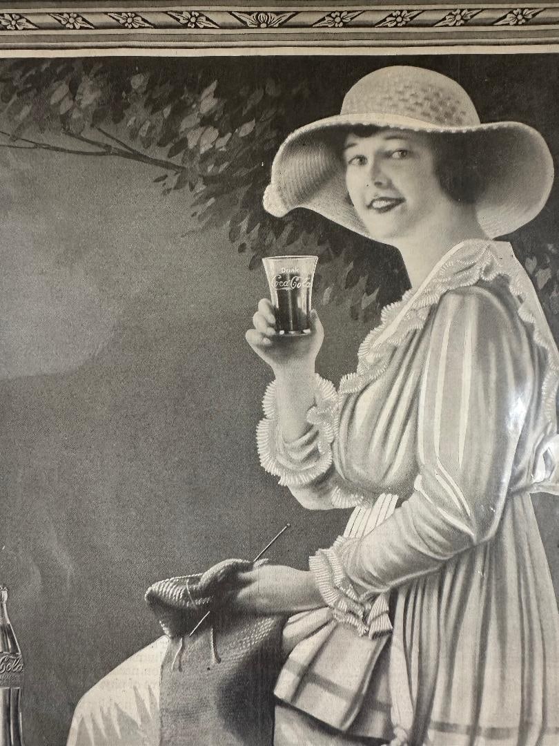 Antique 1919 Drink Coca-Cola Advertisement in Plastic - 3