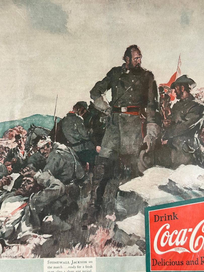 Rare! 1931 STONEWALL JACKSON Coca-Cola Advertisement in Plastic - 2