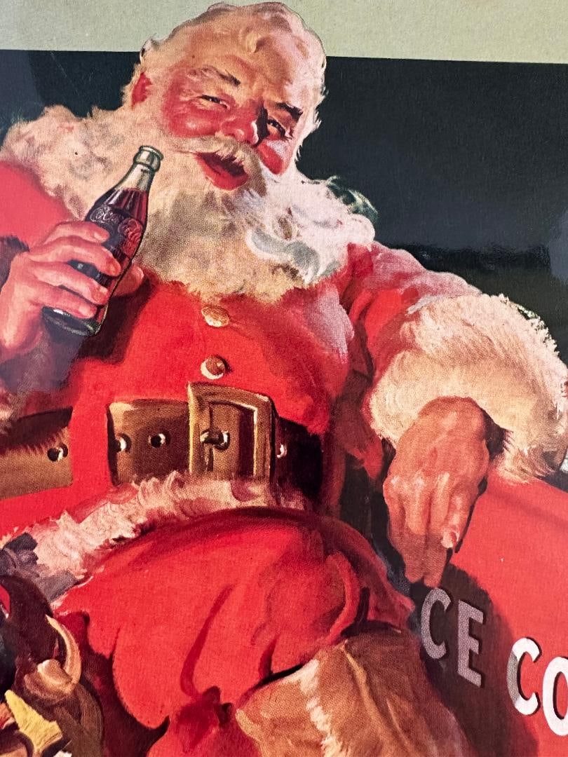 Vintage 1941 Coca-Cola SANTA Christmas Advertisement in Plastic - 2
