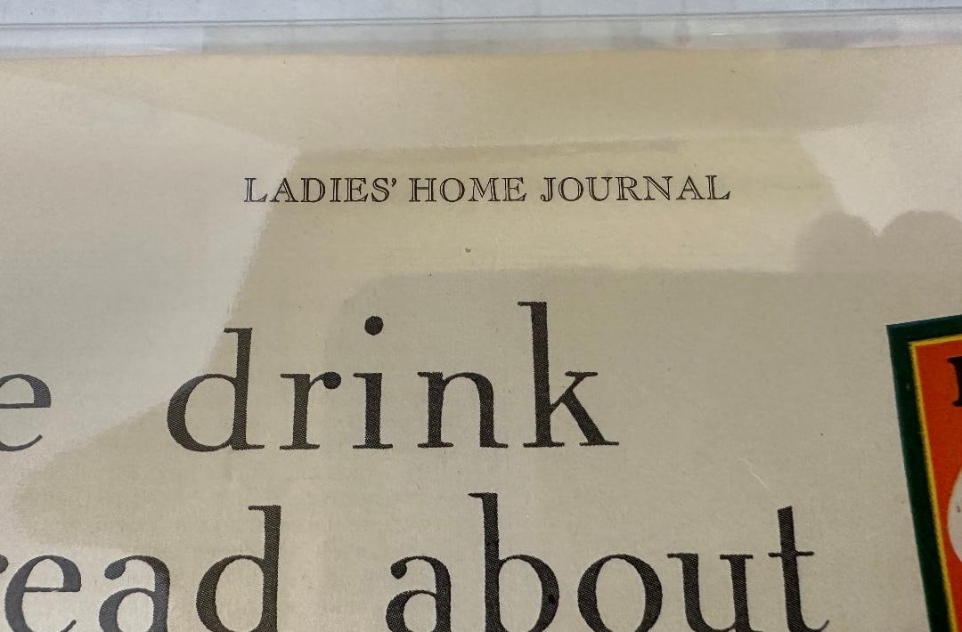 Antique 1928 Coca-Cola, Ladies Home Journal Advertisement in Plastic - 3