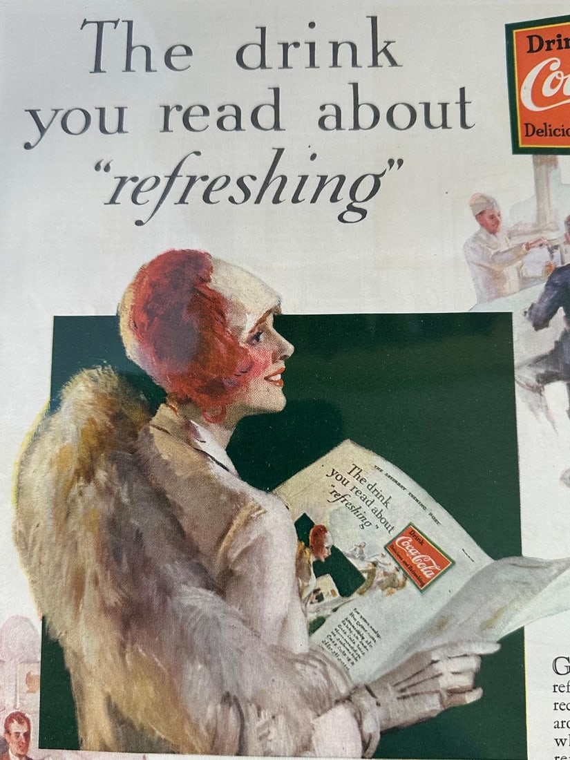 Antique 1928 Coca-Cola, Ladies Home Journal Advertisement in Plastic - 4