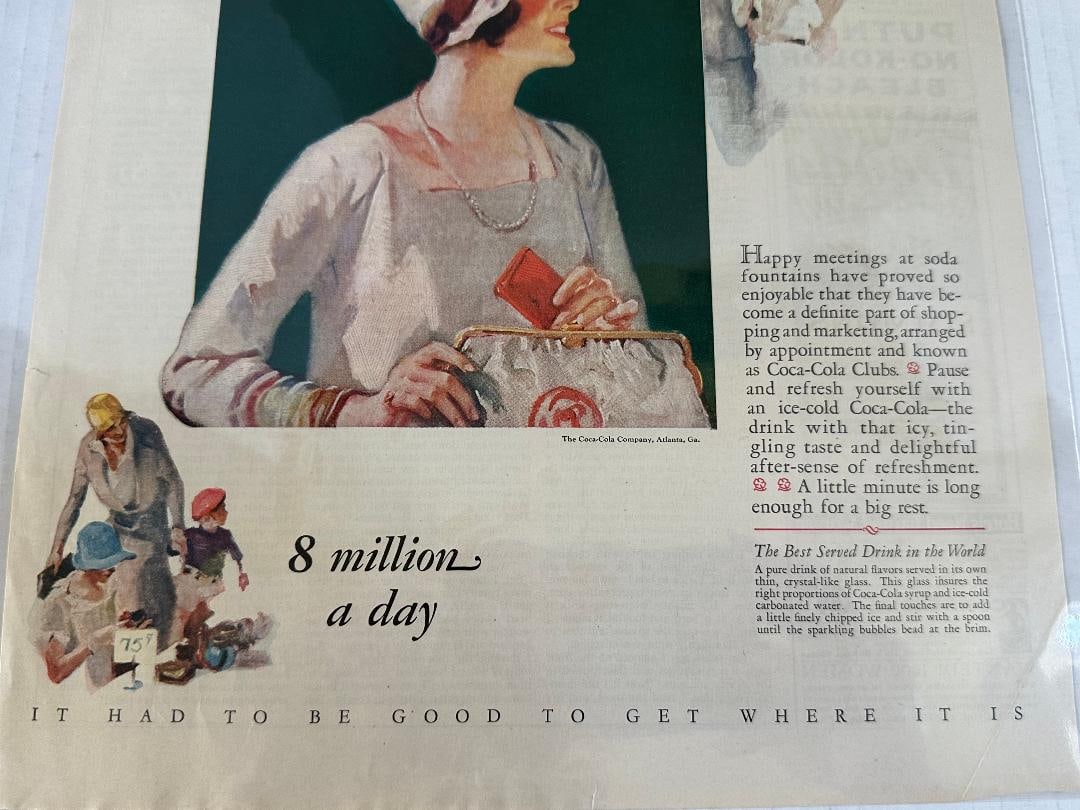 August 1928 Coca-Cola, Ladies Home Journal Advertisement in Plastic - 6