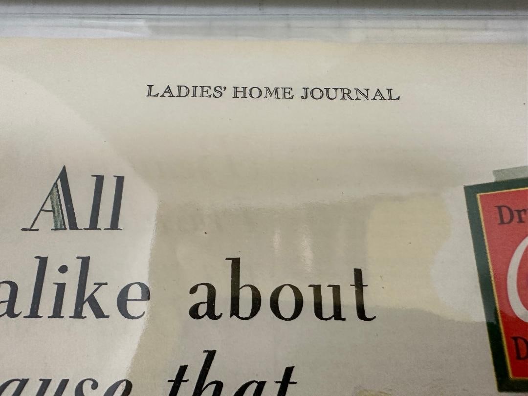 Antique 1929 Coca-Cola, Ladies Home Journal Advertisement in Plastic - 3