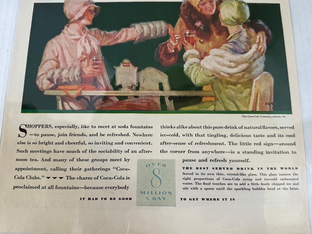 Antique 1929 Coca-Cola, Ladies Home Journal Advertisement in Plastic - 5