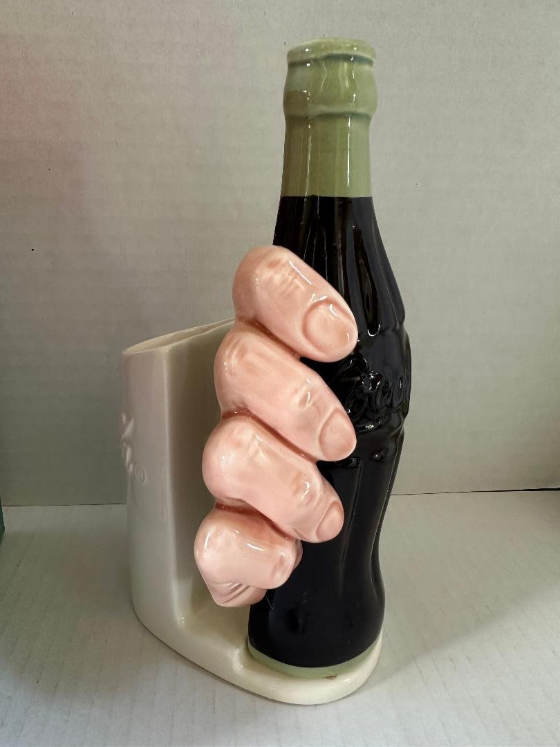 Vintage 1994 in Original Box, New Old Stock, Coca-Cola Ceramic Napkin and Straw Holder - 2