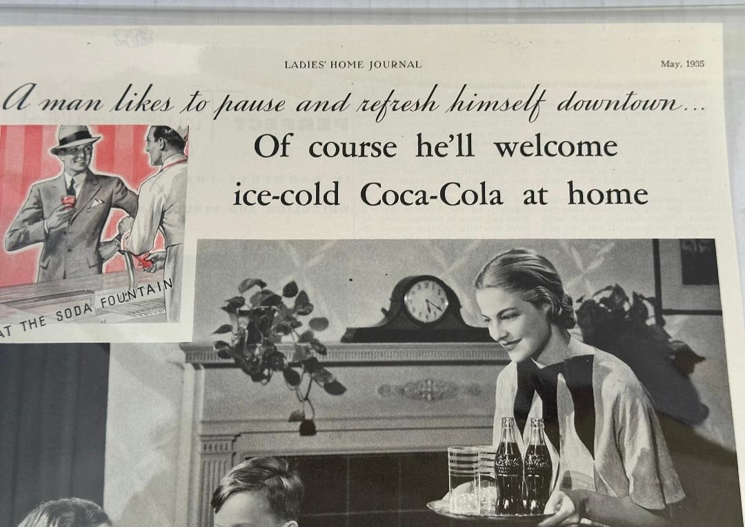 Vintage 1935 Coca-Cola, Ladies Home Journal Advertisement in Plastic - 3