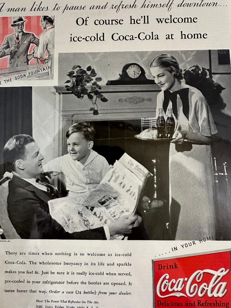 Vintage 1935 Coca-Cola, Ladies Home Journal Advertisement in Plastic - 4