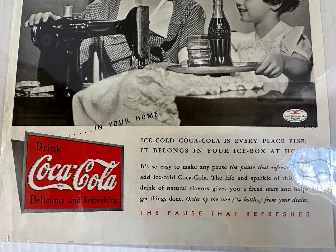 1935 Vintage Ladies Home Journal, COCA-COLA Advertisement in Plastic - 4