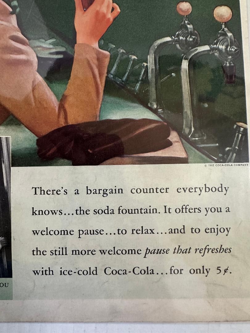 1938 Vintage Ladies Home Journal, COCA-COLA Advertisement in Plastic - 4