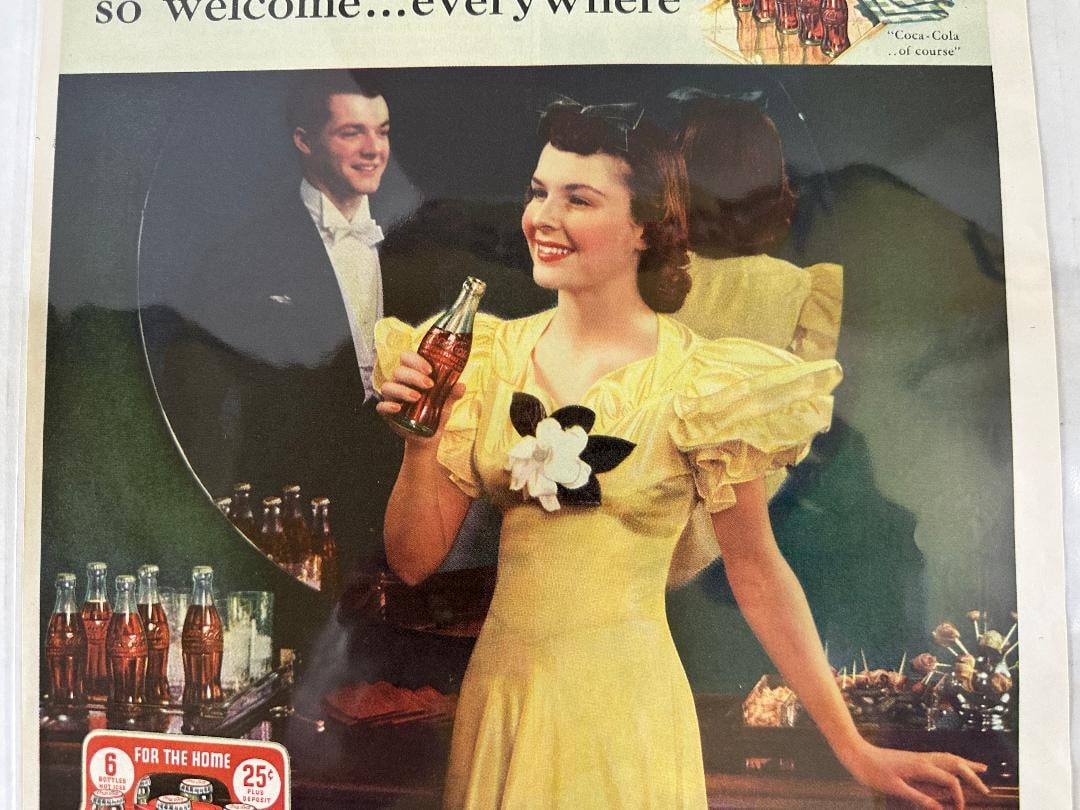 Vintage 1938 Ladies Home Journal, COCA-COLA Advertisement in Plastic - 3