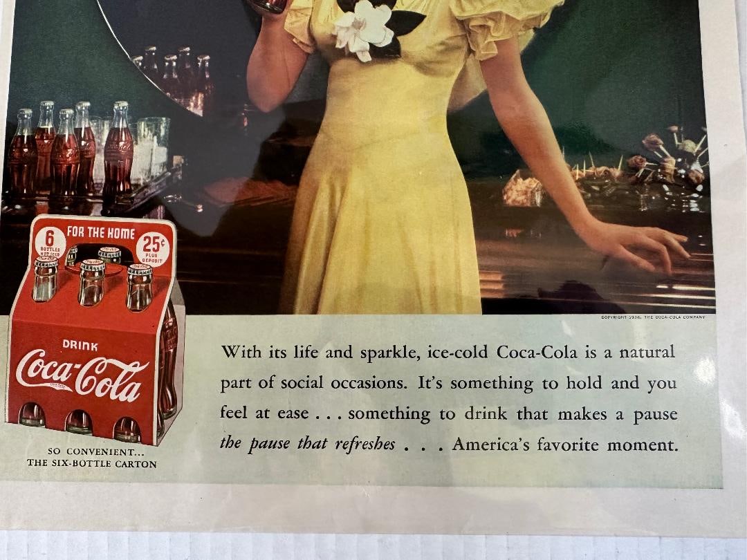Vintage 1938 Ladies Home Journal, COCA-COLA Advertisement in Plastic - 4