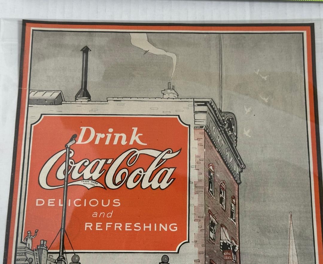 Rare! Antique 1920 Drink Coca-Cola Advertisement in Plastic - 2