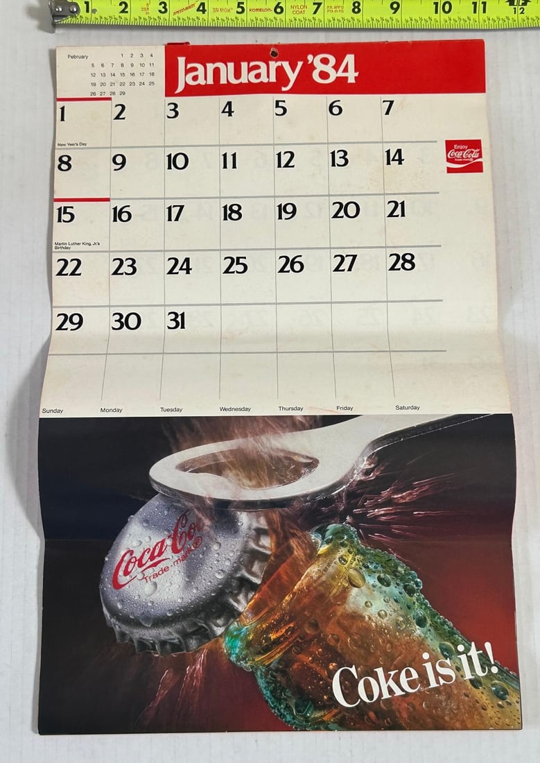 Vintage 1984 COCA-COLA CALENDAR in Great Condition! - 2
