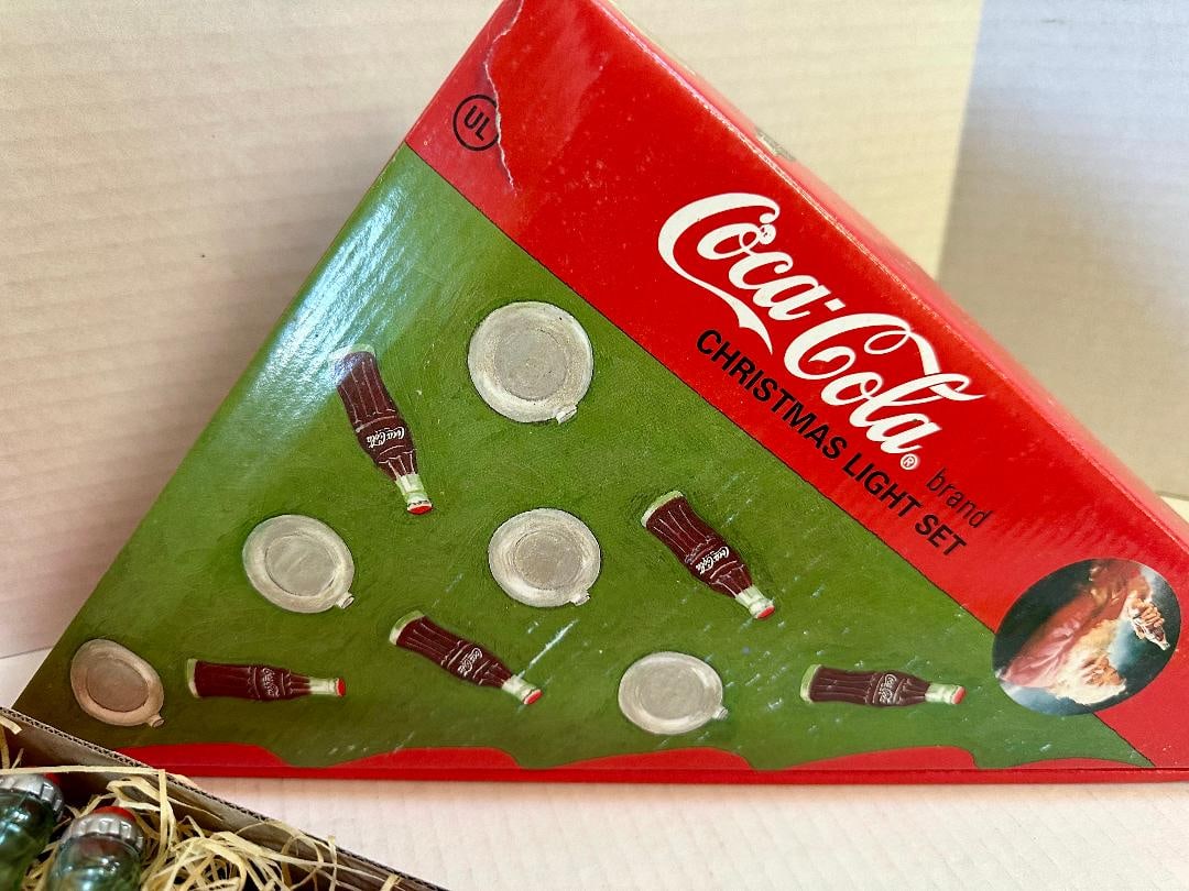 Lot of 2 Vintage 1993 Coca-Cola CHRISTMAS LIGHT SET in Original Boxes - Untested - 3