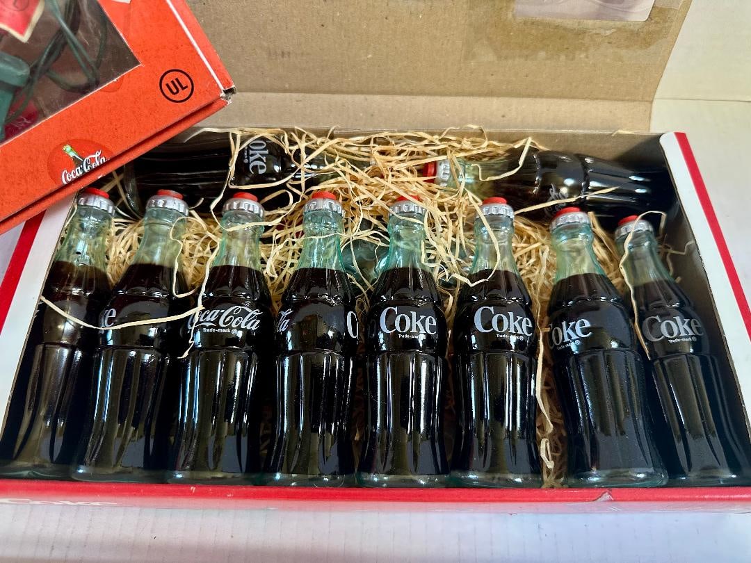 Lot of 2 Vintage 1993 Coca-Cola BOTTLE LIGHT SET in Original Boxes - Untested - 2