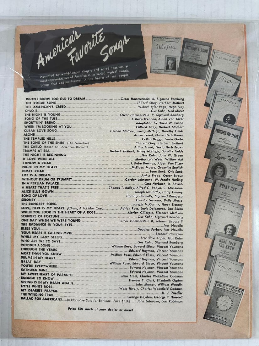 Vintage 1944 RUM and COCA-COLA Sheet Music, Andrews Sisters Cover in Plastic - 5