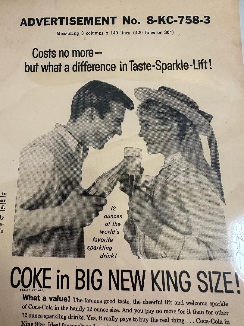 Vintage 1950s Coca-Cola Advertisement in Plastic - 2
