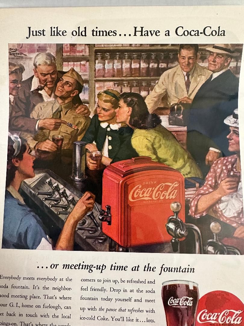 1945 Coca-Cola Advertisement in Plastic - 2