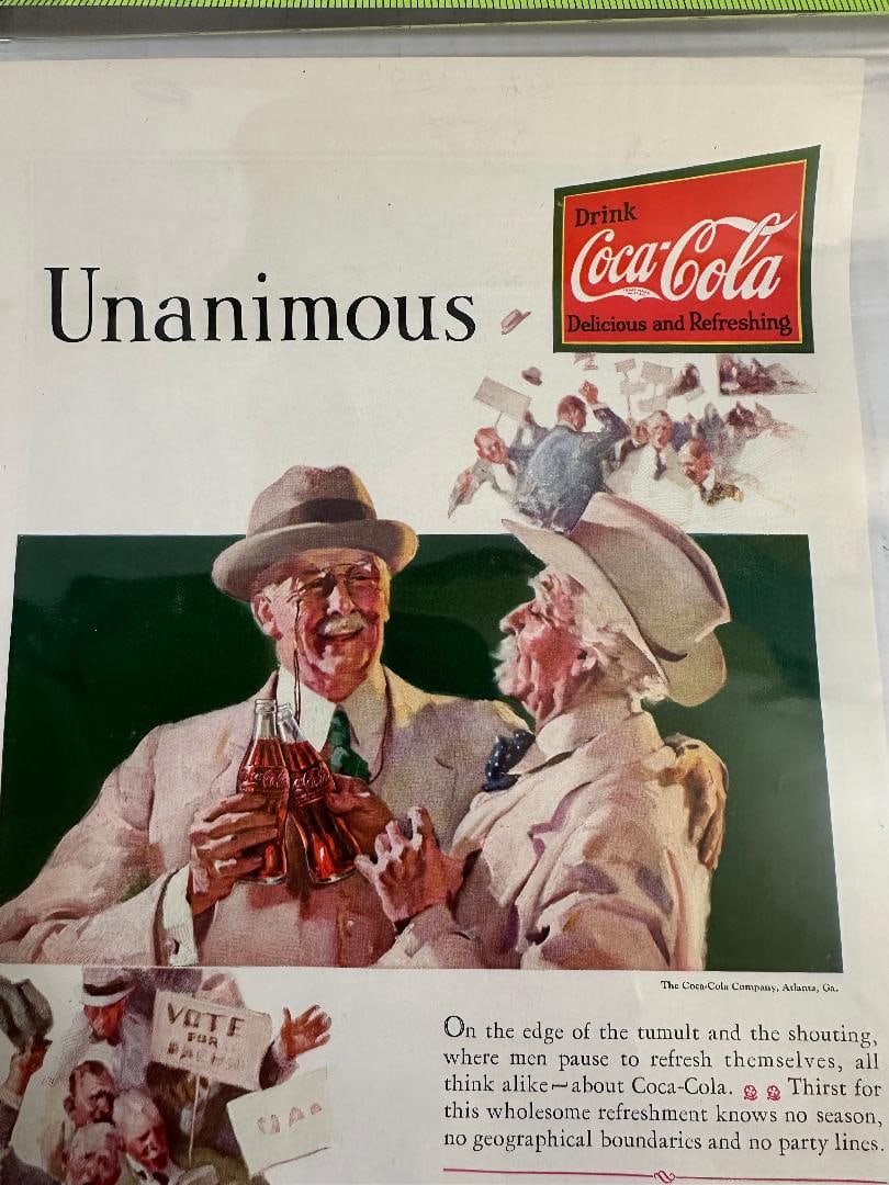 1928 Coca-Cola Advertisement in Plastic - 2