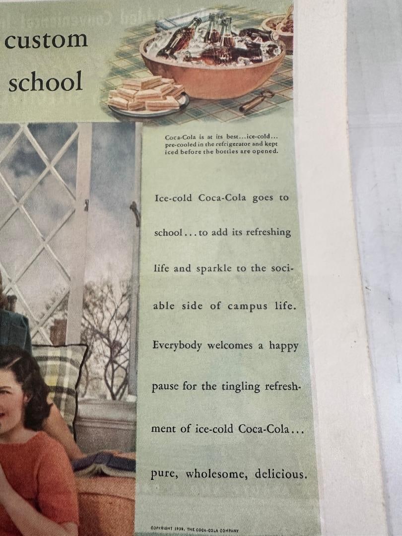 1939 Coca-Cola Advertisement in Plastic, GOOD HOUSEKEEPIN - 3