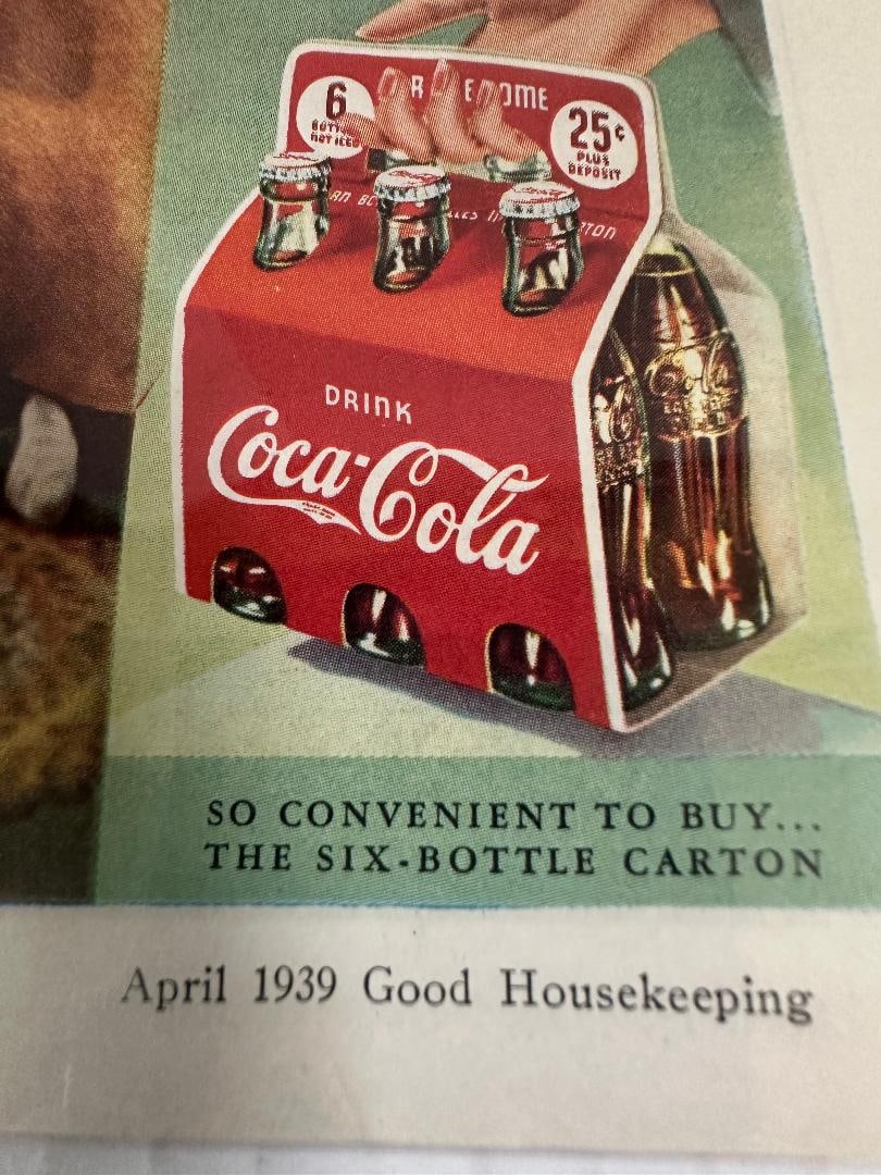 1939 Coca-Cola Advertisement in Plastic, GOOD HOUSEKEEPIN - 4