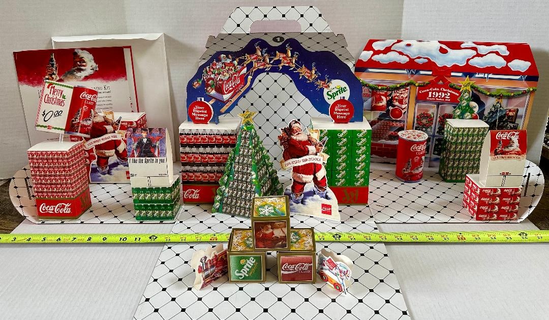 Lot of 2 Vintage 1992 Coca-Cola Store Displays with Planning Guides: Each 40" Long