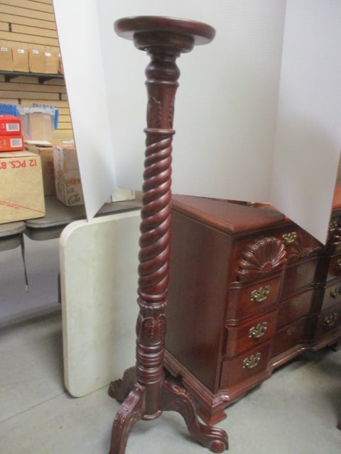 Tall Twisted Pedestal 3-Legged Plant Stand: 52 1/2", Local Pickup Only