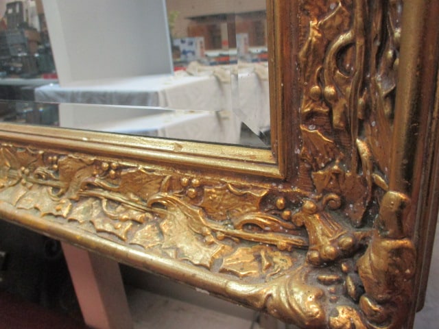 Vintage Gilded Gold Frame Beveled Edge Wall Mirror - 2