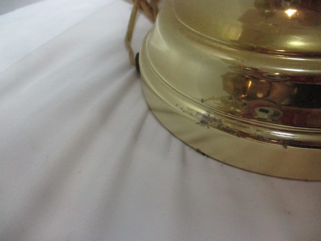 Pair of Vintage Brass Pineapple Lamps with Silk Tassel Shades - 3