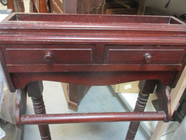 Vintage Spindle Leg and 2-Drawer Valet Stand - 2