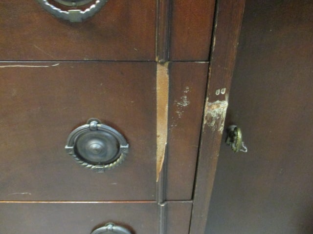 Vintage Glass Front Wood China Cabinet - 2