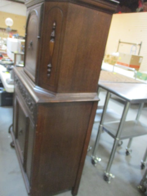 Antique Jacobean Style Carved Wood Hutch - 4