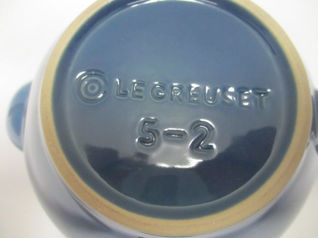 Le Creuset Stoneware Marseille Blue Teapot - Marked "5-2" - 4