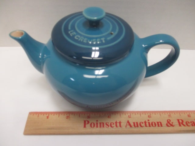 Le Creuset Stoneware Marseille Blue Teapot - Marked "5-2" - 5