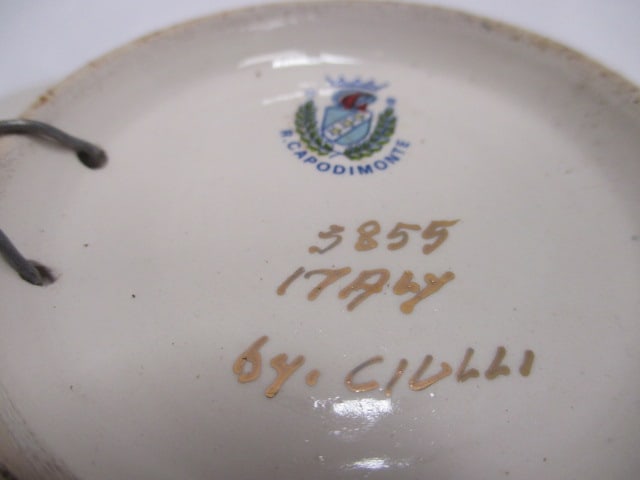 Vintage Italian R. Capodimonte Porcelain Trinket Dish - Signed and Numbered - 3