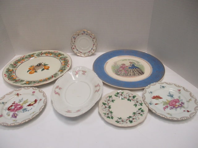 Vintage Porcelain and Stoneware Lot - Platter, Plates, Saucer, and Cup (1 of 13)