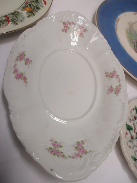 Vintage Porcelain and Stoneware Lot - Platter, Plates, Saucer, and Cup - 7