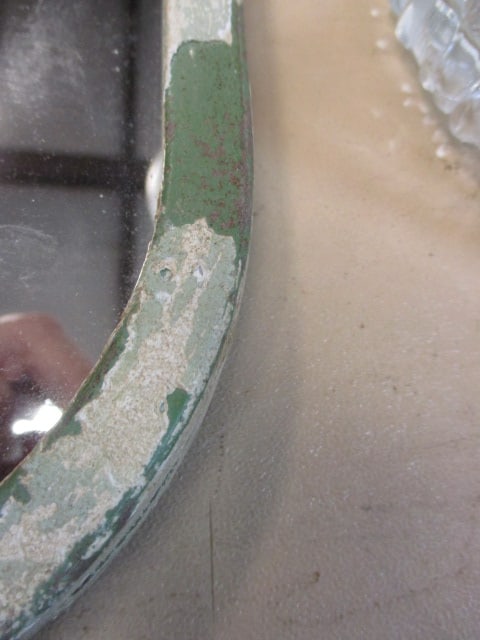 Vintage Distressed Green and Carved Roses Wood Framed Mirror - 4