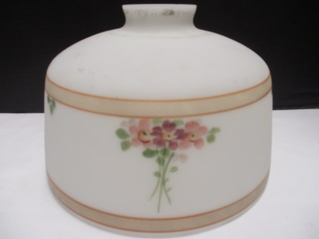 Vintage Handpainted Milk Glass Lamp Shade: 7 3/4" x 6"