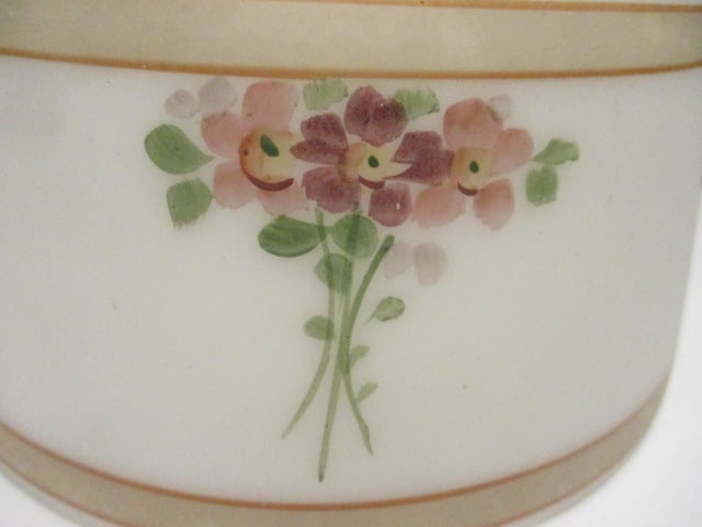 Vintage Handpainted Milk Glass Lamp Shade - 2