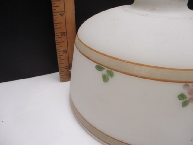 Vintage Handpainted Milk Glass Lamp Shade - 3