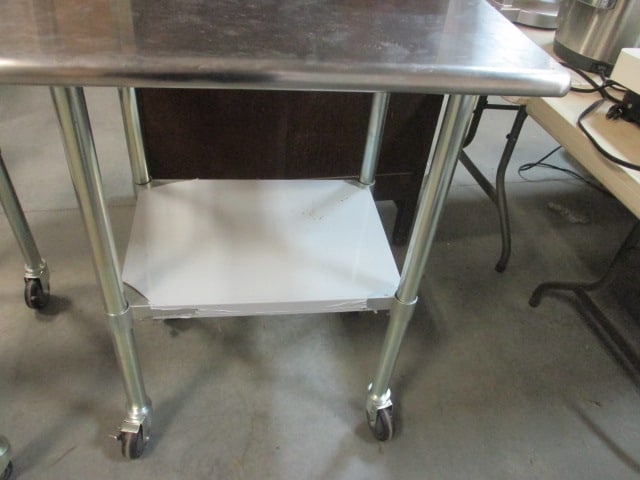 Industrial Stainless Steel Work Table on Casters - 2