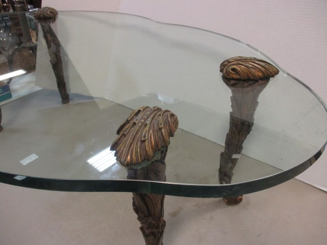 Goran of Belgium Hollywood Regency Style Glass Top Coffee Table - 5