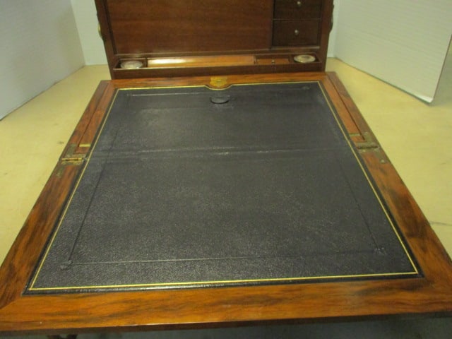Antique 1860s Walnut Campaign Desk - 5