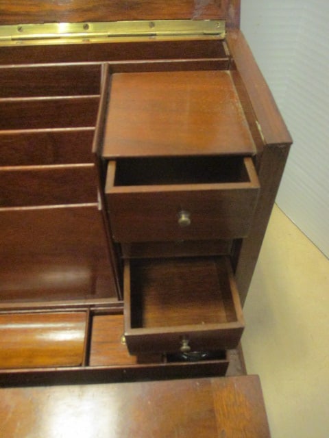 Antique 1860s Walnut Campaign Desk - 8