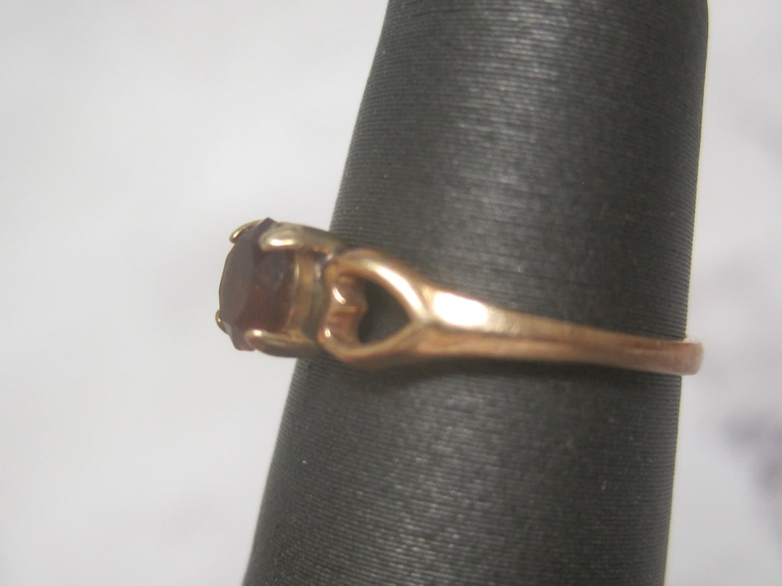 Antique 10k Gold Ring with Citrine Stone - 2