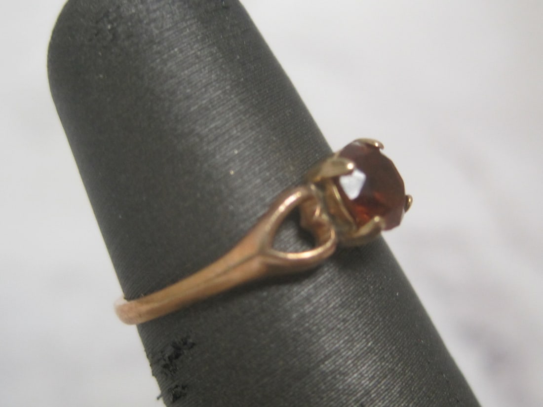 Antique 10k Gold Ring with Citrine Stone - 3
