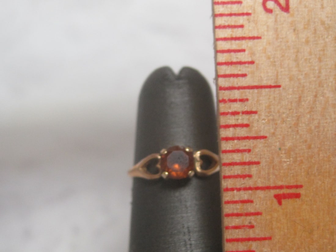 Antique 10k Gold Ring with Citrine Stone - 4