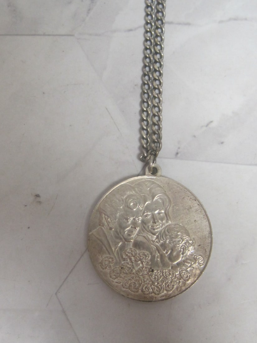 Sterling Silver 1972 Mother's Day Ingot on 30" Sterling Silver Chain: Weighs 27.5 grams
